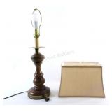 Traditional-Style Wood Turned & Brass Table Lamp