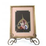 Mid Century Original Pipal Leaf Painting