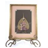 Mid Century Original Pipal Leaf Painting