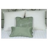 Toss Cushions White & Green Tone