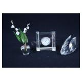 Cut Crystal Lily of the Valley & Swan Figurine