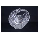 Large VTG Bohemian Lead Crystal Basket