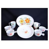 VTG Floral Platters, Soiup Bowls & Mugs