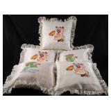 Decorative Pillows w Embroidered Designs