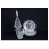 Art Deco Pyramid Decanter, Ice Bucket & Plates