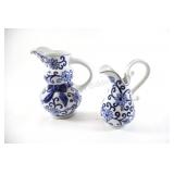 Blue & White Hand Painted Pitchers