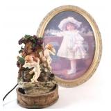 Resin Water Fountain w Posies Art Print