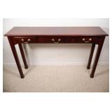 Traditional Style Mahogany 3-Drawer Console Table