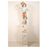 Hand Painted Ceramic Italian Statue on Column