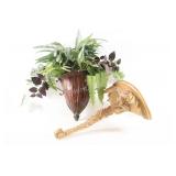 Wooden Italian Florentine Wall Bracket w Greenery