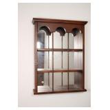Mahogany Wall Mirrored Curio Display Shelf