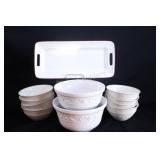 Nesting Ceramic Mixing Bowls w Set of Cereal Bowls