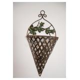 Cone-Shaped Wall-Mounted Basket Planter.