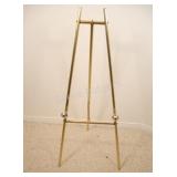 Brass-Finished Floor Easel for Displaying Artwork,