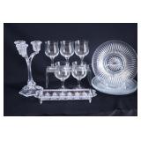 Pressed Glass Candlebrae, Stemware, Biscuit