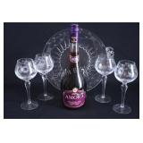 Sealed AMORA Blackberry, Stemware,Cake Platter