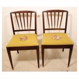 Dining Mahogany Chairs w Needlepoint Seats
