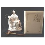 Michelangelo's 'Pietï¿½' Resin Sculpture & Bible