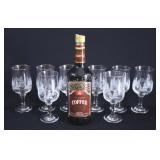 Sealed Coffee Liquor & Libbey Arby's Stemware