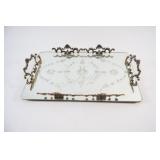 Antique Elizabethan Mirror Ornate Vanity Tray,