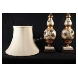 Traditional Raised Floral Enamel Table Lamps
