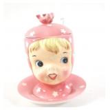 1950s Napco 'Miss Cutie Pie' Lidded Sugar Bowl