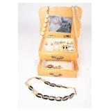 Collection of Costume Jewellery & Wooden Box