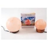 Pair of Globe Salt Lamps - Two Sizes