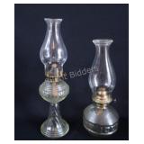 VTG Embossed Clear Glass Oil Lamps