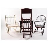 Brass & Wood Doll Chairs - Suitable for 18' Dolls