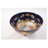 Limoges France LARGE Cobalt Blue Porcelain Bowl