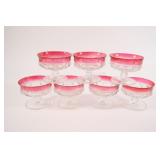 Tiffin Glass Ruby Red Flash Thumbprint Stemware