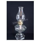 VTG Large Embossed Clear Glass Oil Lamp