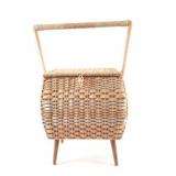 Eatons Woven Tapered Legs Sewing Basket