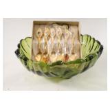 1960's Indiana Sunflower Bowl & 24K Plated Spoons