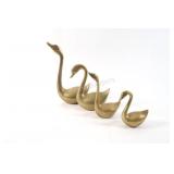 Mid-Century Modern Brass Swan Figurines