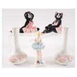 Royal SwanBallerina, Kitsch Ballet Cats, Vases