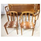 Mid Century Sweden Teak 98' Table w Four Chairs