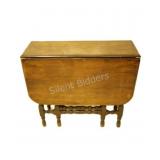 Antique Wooden Gateleg Drop-Leaf Table,