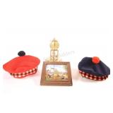 Scottish & CDN Balmoral Bonnets, Clock, Tile Art
