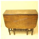 Antique Wooden Gateleg Drop-Leaf Table,