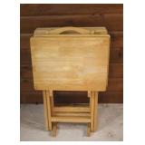 Set of Four Pine Television Trays