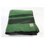 Canadian Made HB Horn Bros Wool Green Blanket