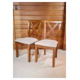 Side Chairs w X-Shaped Back & Upholstered Seats