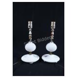 VTG Fenton Milk Glass Hobnail Table Lamps
