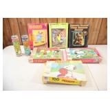 VTG Jigsaw Puzzles, Snoopy, Bullwinkle,Battlestar