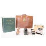 Leather Attachï¿½ Briefcase, Websters Dictionary,