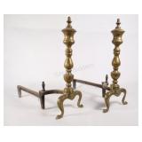 Antique Brass Andiron Fire Dogs