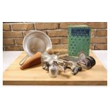 VTG Kitchen Tools, Grinder, Board, Pastry Cutter