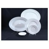 Serving Platters w 25 PC White Dinnerware Set